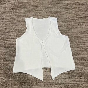 White Sleeveless Knit Top